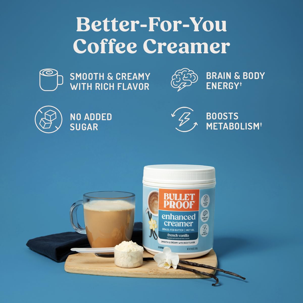 Amazon.com: Bulletproof French Vanilla Creamer, 14.8 Ounces, Keto
